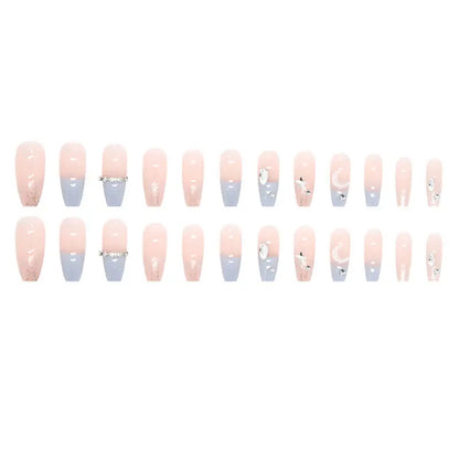 Ice Blue Rhinestone Press-On Nails