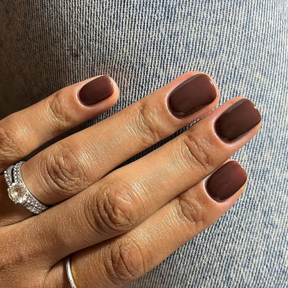 Chocolate Brown Short Square Press-On Nails