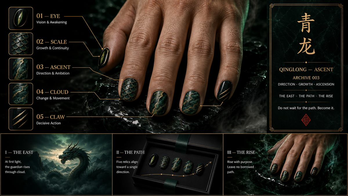 Qinglong men's press-on nails lifestyle and design story