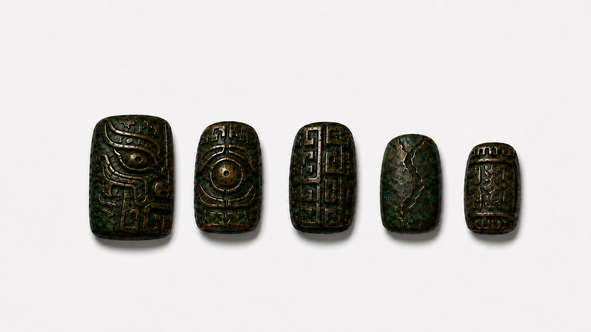 Taotie men's press-on nails five-design white background overview